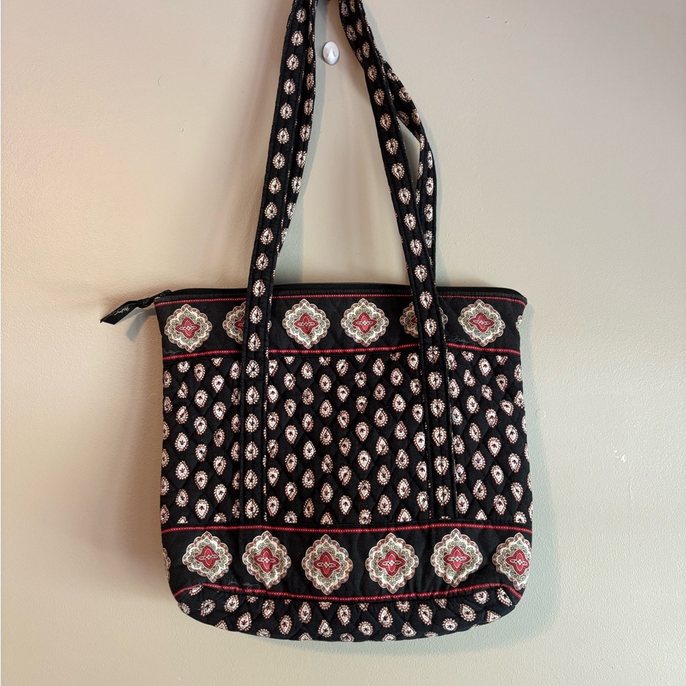 Vera Bradley Black and Red Patterned Tote